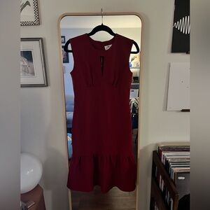 Milly Sleeveless Burgundy Midi Dress